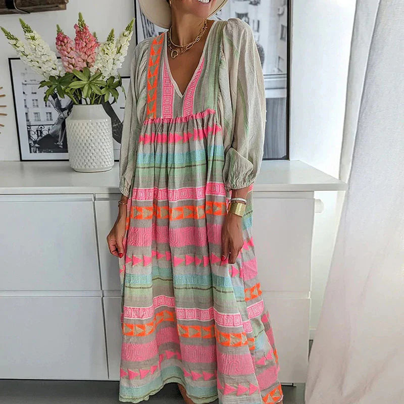 Alyana - Boho Maxi Dress for Beach and Summer Women's Clothing Collection-Grace Aura