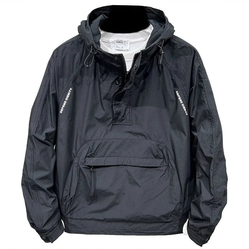 Anorak - Lightweight Hooded Half-Zip Anorak Windbreaker with Pocket-Grace Aura