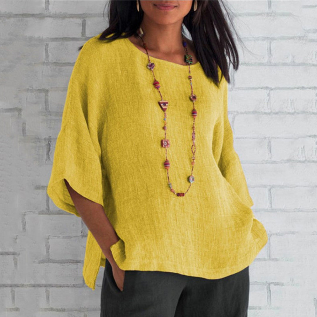 BEVERLY | Airy linen top with a casual look-Grace Aura