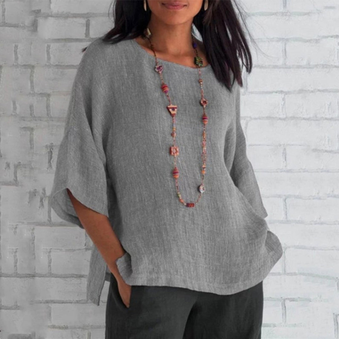 BEVERLY | Airy linen top with a casual look-Grace Aura