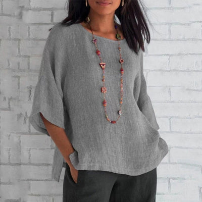 BEVERLY | Airy linen top with a casual look-Grace Aura