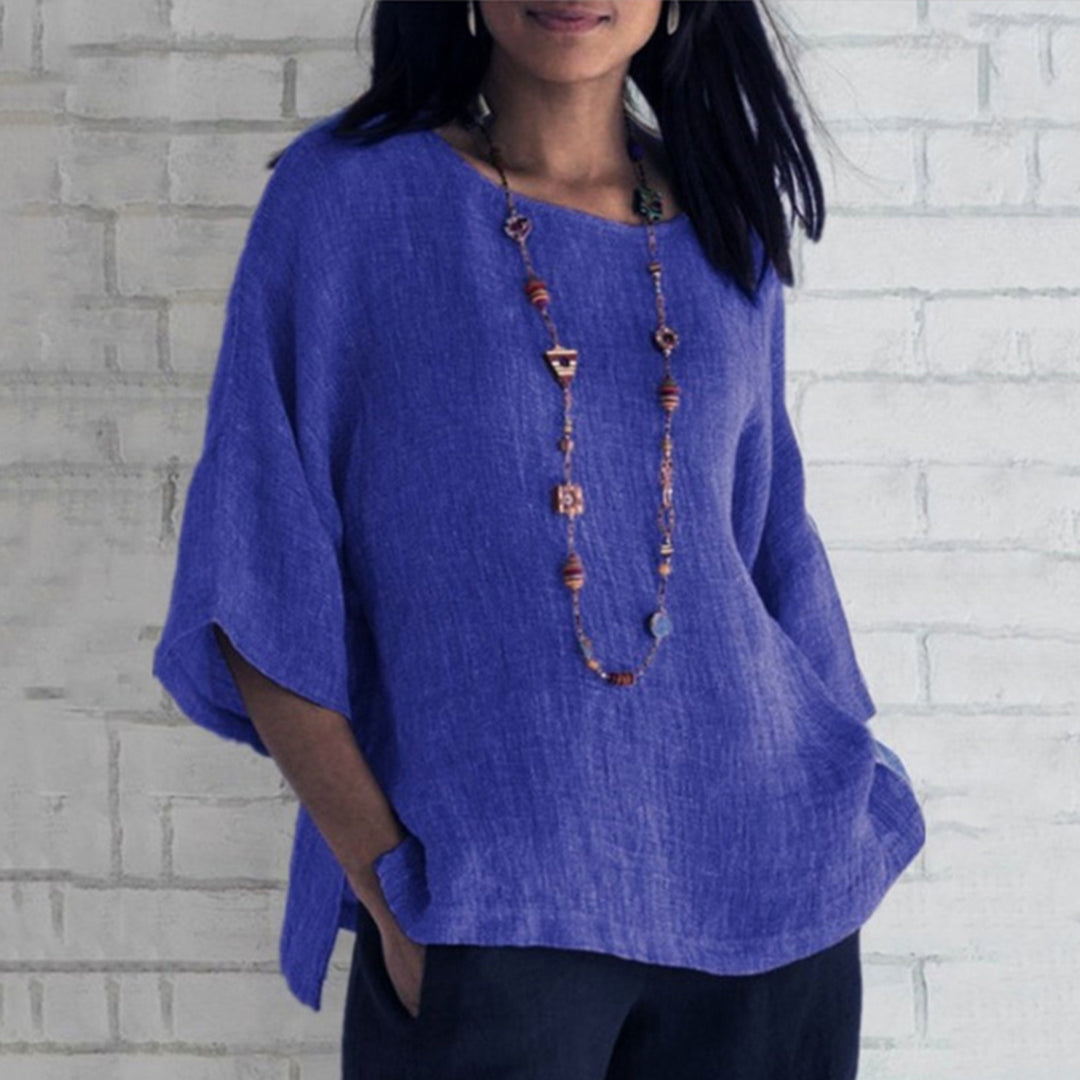 BEVERLY | Airy linen top with a casual look-Grace Aura