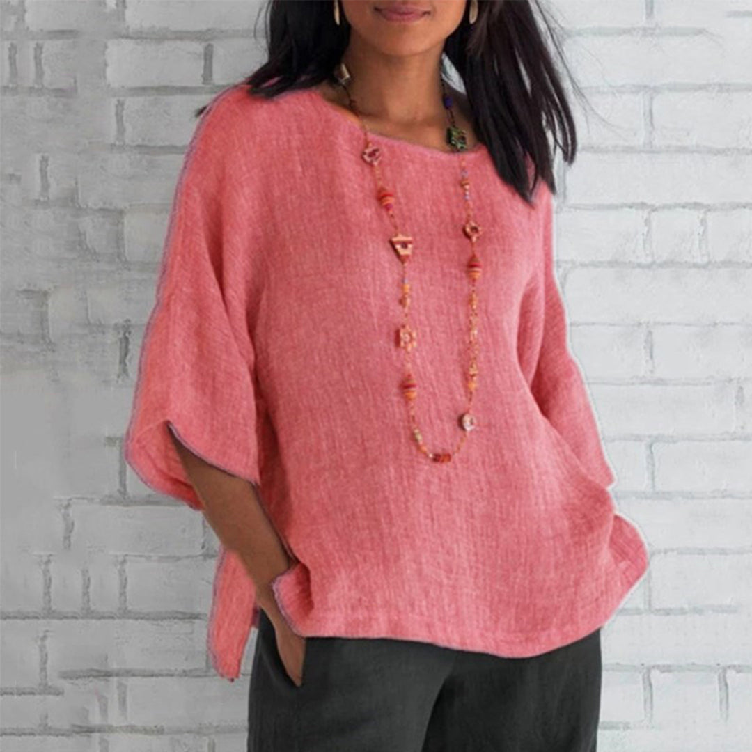 BEVERLY | Airy linen top with a casual look-Grace Aura