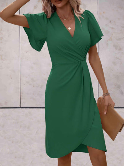 BIANCA | Classic wrap dress with V-neckline-Grace Aura