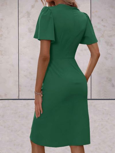 BIANCA | Classic wrap dress with V-neckline-Grace Aura