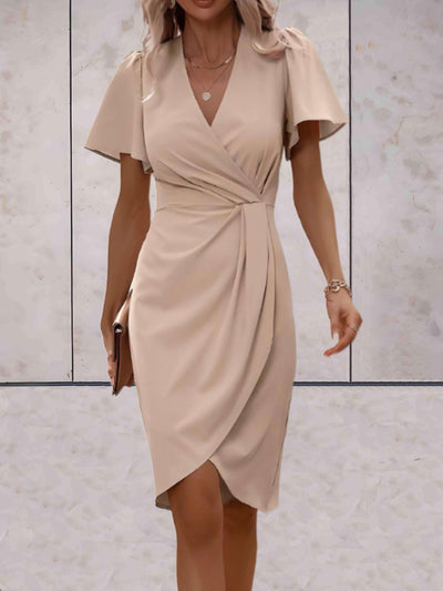 BIANCA | Classic wrap dress with V-neckline-Grace Aura