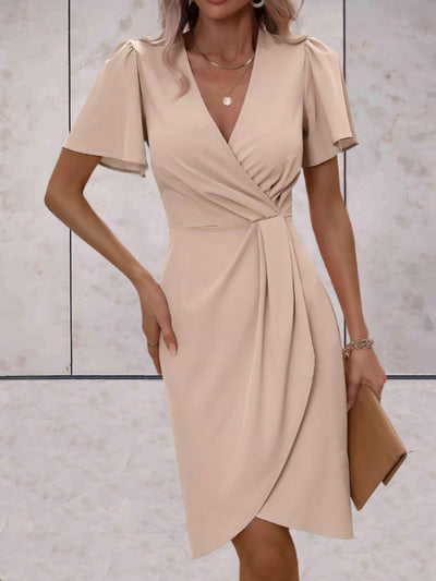 BIANCA | Classic wrap dress with V-neckline-Grace Aura