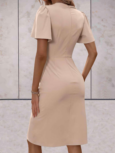 BIANCA | Classic wrap dress with V-neckline-Grace Aura