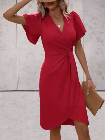 BIANCA | Classic wrap dress with V-neckline-Grace Aura