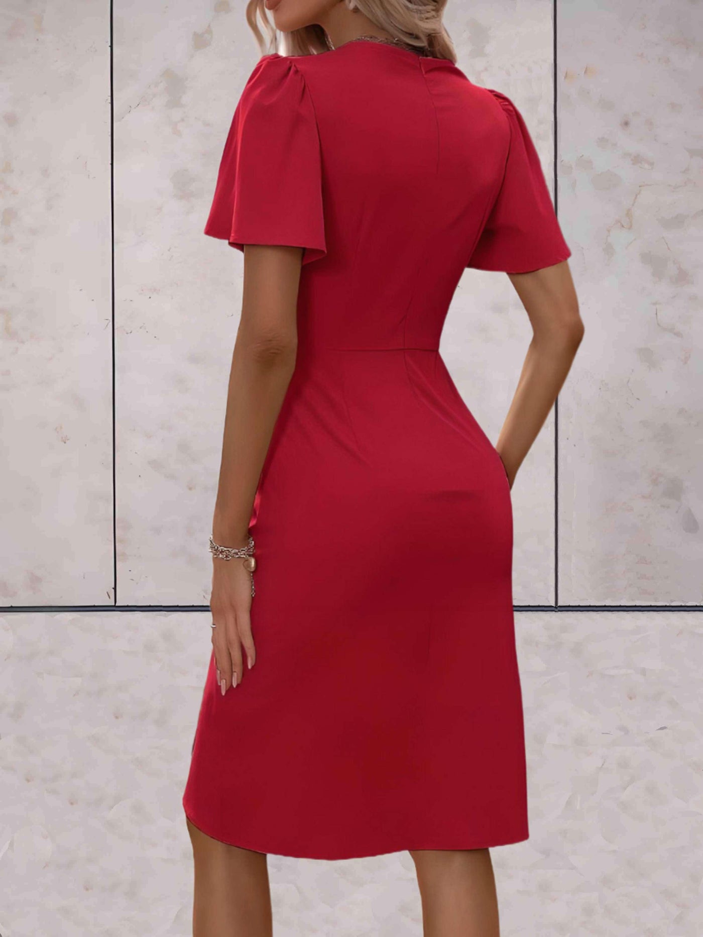 BIANCA | Classic wrap dress with V-neckline-Grace Aura