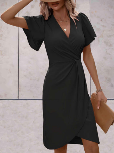 BIANCA | Classic wrap dress with V-neckline-Grace Aura