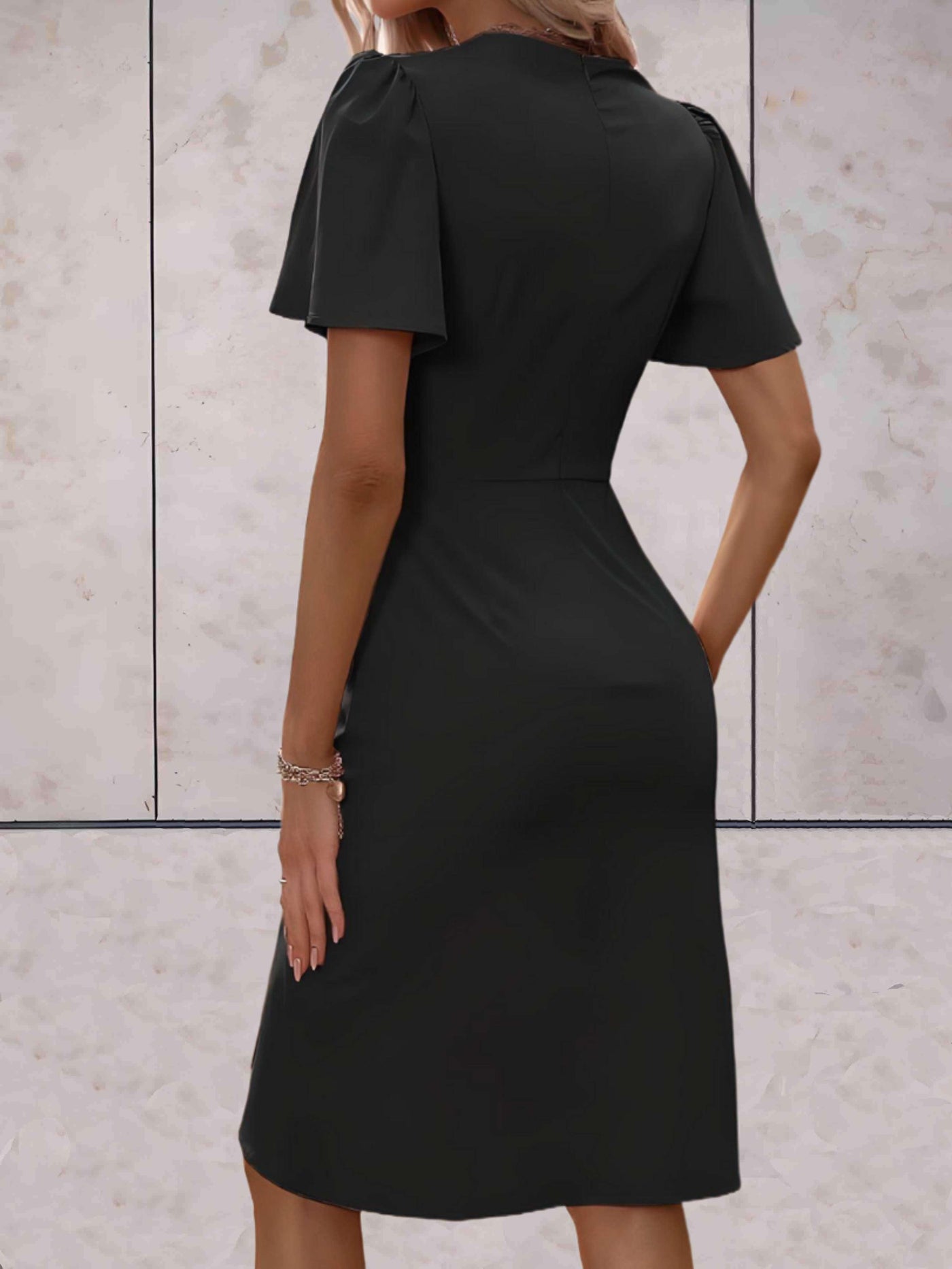 BIANCA | Classic wrap dress with V-neckline-Grace Aura