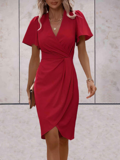 BIANCA | Classic wrap dress with V-neckline-Grace Aura