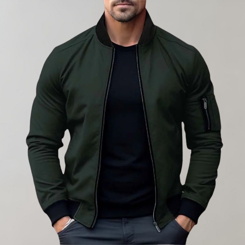 Bomber Jacket - Men's Casual Zip-Up Slim Fit Autumn Jacket-Grace Aura