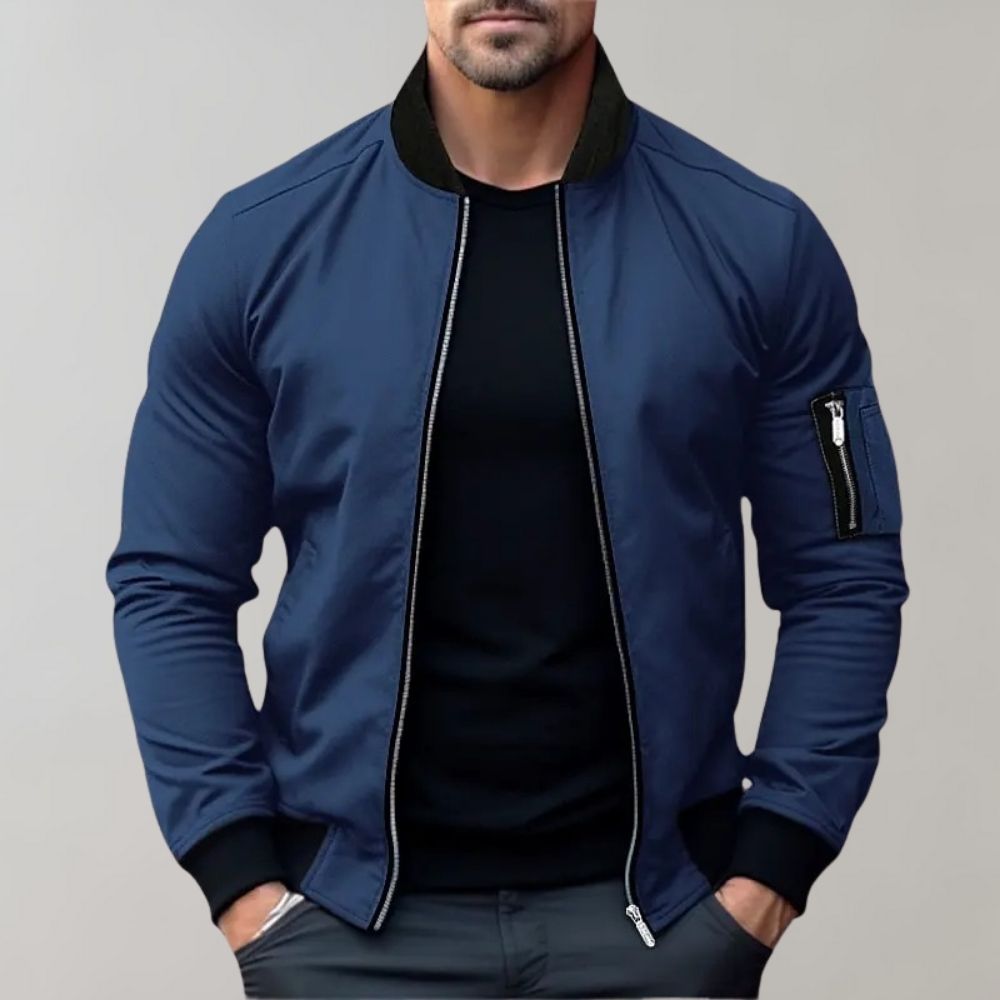 Bomber Jacket - Men's Casual Zip-Up Slim Fit Autumn Jacket-Grace Aura