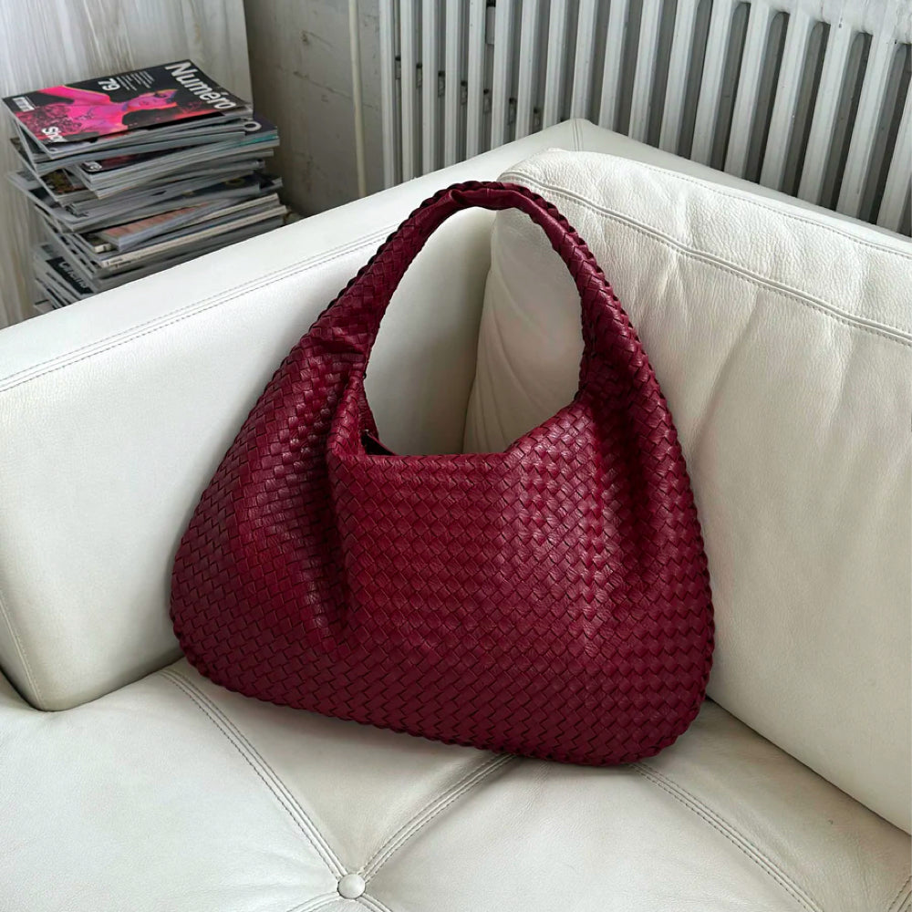 Braided Bag - Zipper - Large - Woven Bag - Shoulder Bag-Grace Aura