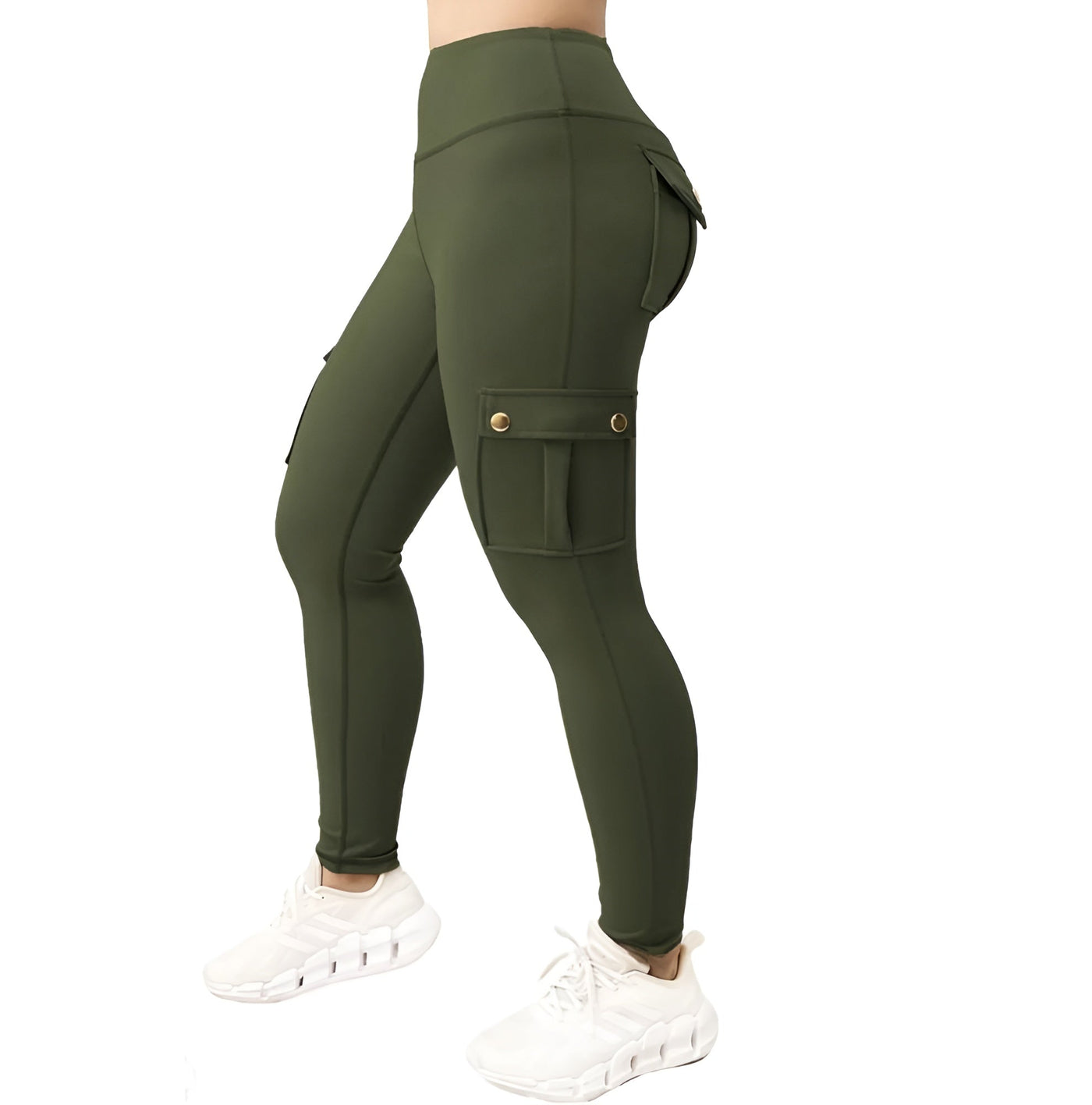 Cargo Leggings | High Waisted | Stretchy | Cargo Pants | Women's Clothing-Grace Aura