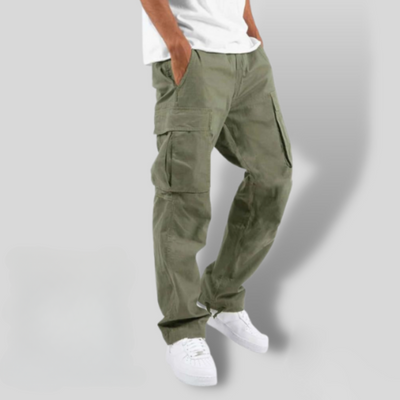 Cargo Pants - Casual - Pockets - Straight Leg Pants - Men's Pants-Grace Aura