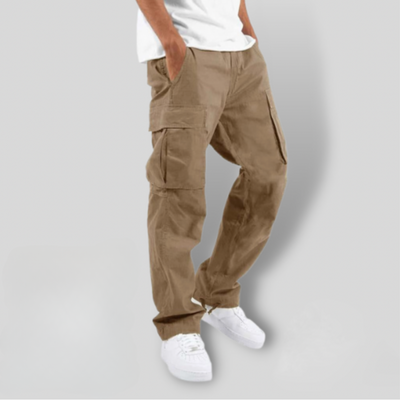 Cargo Pants - Casual - Pockets - Straight Leg Pants - Men's Pants-Grace Aura