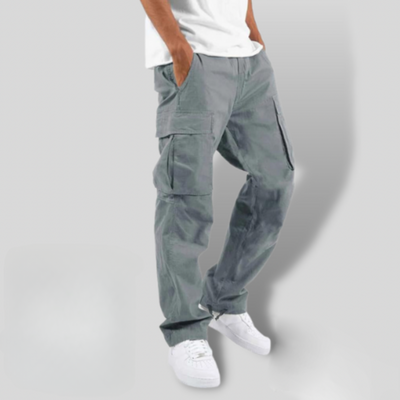 Cargo Pants - Casual - Pockets - Straight Leg Pants - Men's Pants-Grace Aura