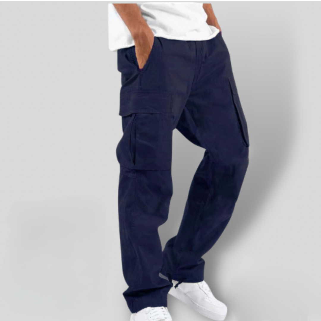 Cargo Pants - Casual - Pockets - Straight Leg Pants - Men's Pants-Grace Aura