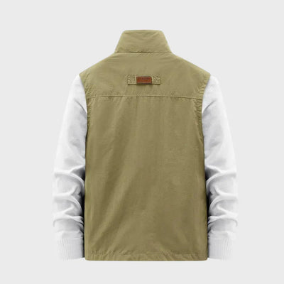 Cargo Vest - Men's Sleeveless Zip-Up Vest with Pockets-Grace Aura