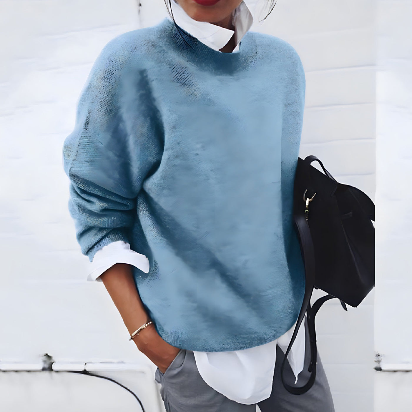 Cashmere Jumper - Knitted - Crewneck - Oversized Sweater - Women's Knitwear-Grace Aura