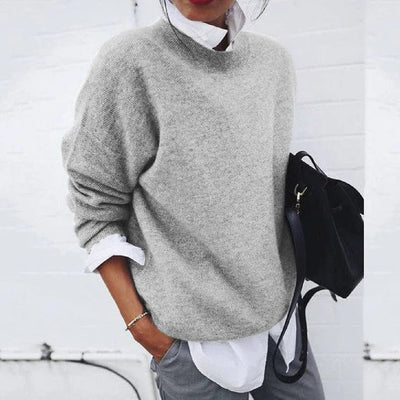 Cashmere Sweater | Crew Neck | Oversized | Pullover Sweater | Women's Knitwear-Grace Aura