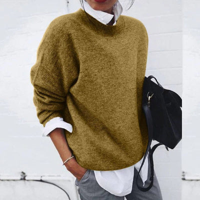 Cashmere Sweater | Crew Neck | Oversized | Pullover Sweater | Women's Knitwear-Grace Aura