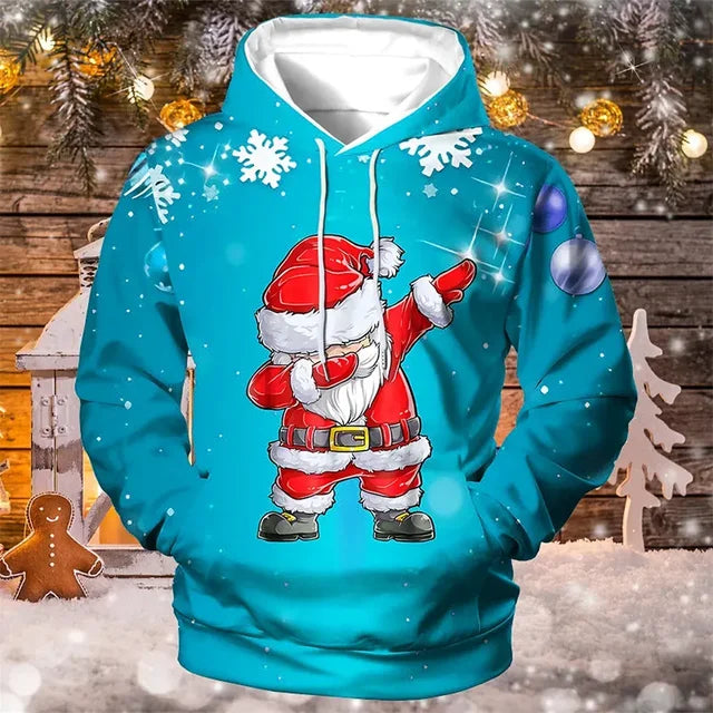 Christmas Hoodie - Men's Cozy Long Sleeve Xmas Pullover -Grace Aura