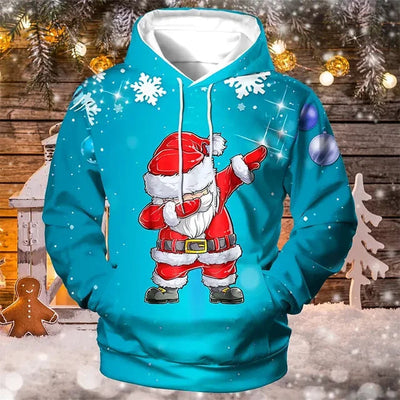 Christmas Hoodie - Men's Cozy Long Sleeve Xmas Pullover -Grace Aura