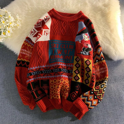 Christmas Jumper - Cozy Loose Fit Knitted Christmas Pullover Sweater-Grace Aura