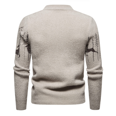 Christmas Jumper - Men's Crew Neck Long Sleeve Knit Winter Sweater-Grace Aura