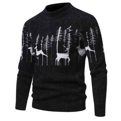 Christmas Jumper - Men's Crew Neck Long Sleeve Knit Winter Sweater-Grace Aura