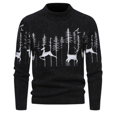 Christmas Jumper - Men's Crew Neck Long Sleeve Knit Winter Sweater-Grace Aura