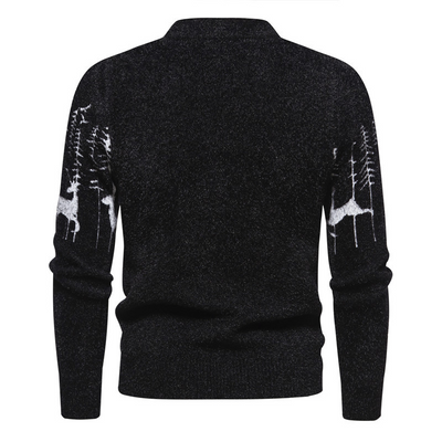 Christmas Jumper - Men's Crew Neck Long Sleeve Knit Winter Sweater-Grace Aura