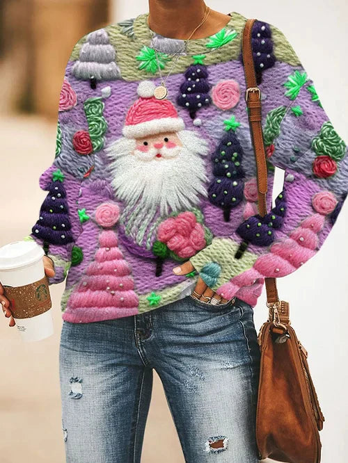 Christmas Jumper - Women's Knitted Loose Fit Funny Xmas Sweater-Grace Aura