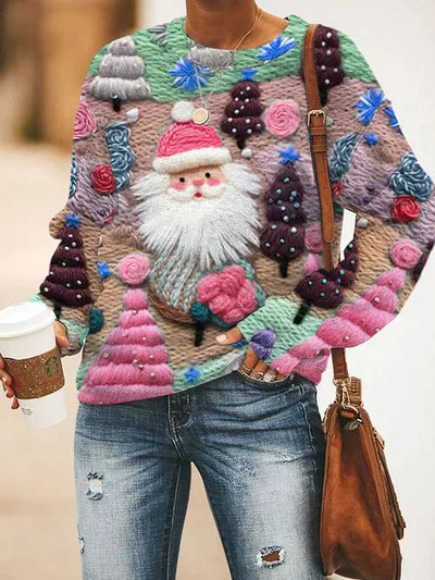 Christmas Jumper - Women's Knitted Loose Fit Funny Xmas Sweater-Grace Aura