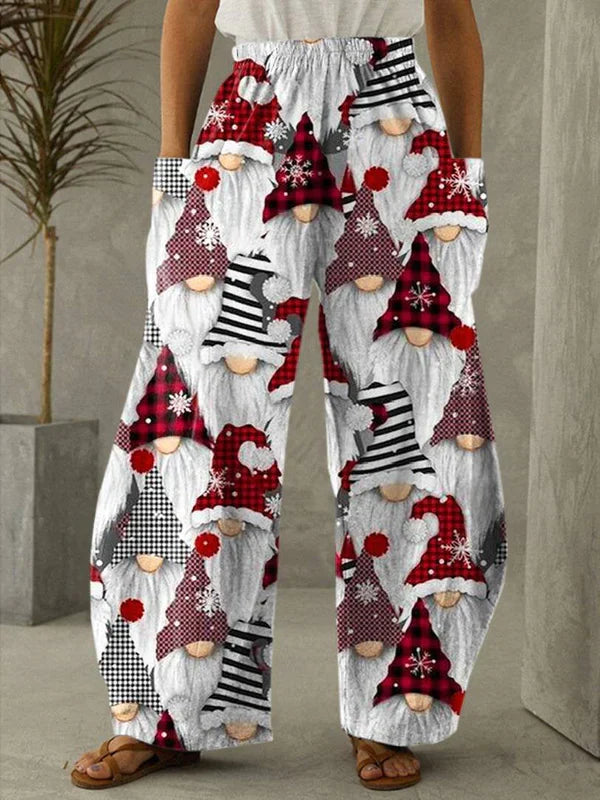 Christmas Pants | Wide Leg | Elastic Waist | Lounge Pants | Xmas pj Pants-Grace Aura