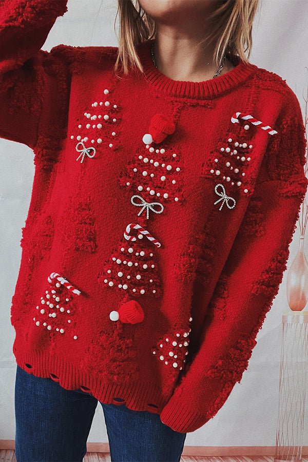 Christmas Pom-Pom Sweater-Grace Aura