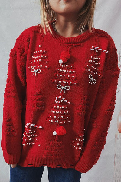 Christmas Pom-Pom Sweater-Grace Aura