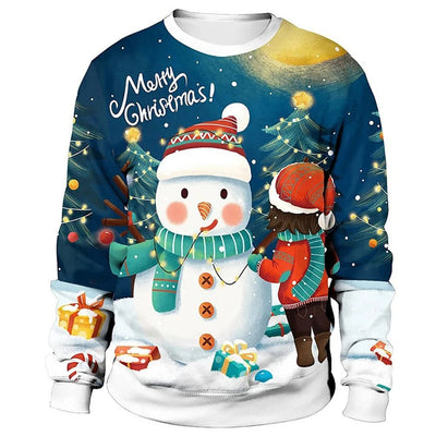 Christmas Pullover - Men's Loose Fit Crew Neck Christmas Sweatshirt-Grace Aura