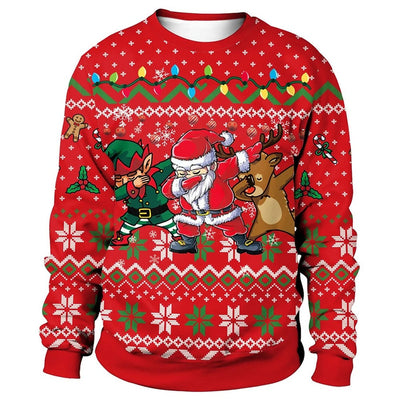 Christmas Pullover - Men's Loose Fit Crew Neck Christmas Sweatshirt-Grace Aura