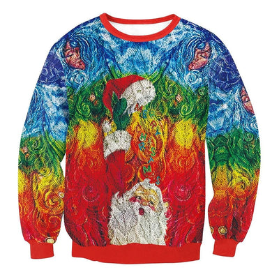 Christmas Pullover - Men's Loose Fit Crew Neck Christmas Sweatshirt-Grace Aura