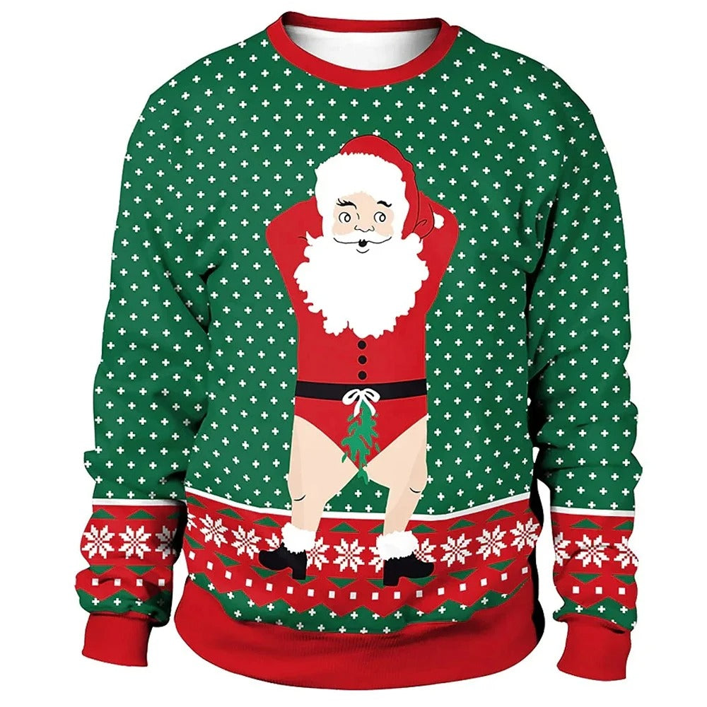 Christmas Pullover - Men's Loose Fit Crew Neck Christmas Sweatshirt-Grace Aura