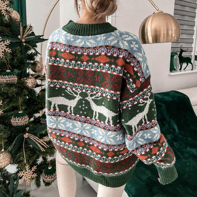 Christmas Sweater | Oversized | Long Sleeve | Knitted Xmas Sweaters | Women's Jumper-Grace Aura