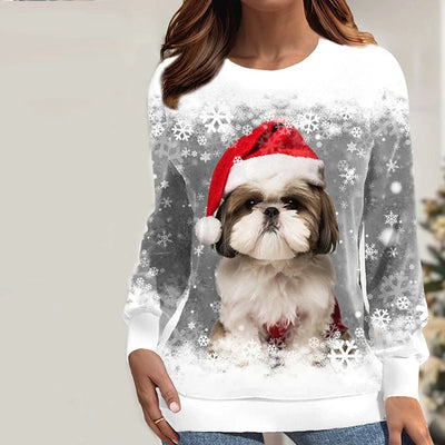 Christmas Sweatshirt - Gray - Loose Fit - Xmas Pullover - Christmas Sweater Women-Grace Aura