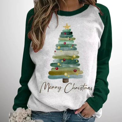 Christmas Sweatshirt | Loose Fit | Long Sleeve | Xmas Pullover | Women's Clothing -Grace Aura