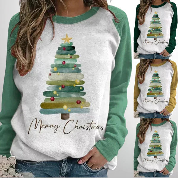 Christmas Sweatshirt | Loose Fit | Long Sleeve | Xmas Pullover | Women's Clothing -Grace Aura