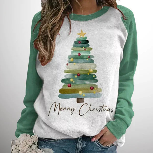 Christmas Sweatshirt | Loose Fit | Long Sleeve | Xmas Pullover | Women's Clothing -Grace Aura